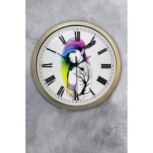 Kasva Concept Hediyelik 40 cm Eskitme Metal Karakter Duvar Saati