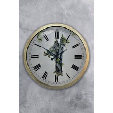 Kasva Concept 40 cm Eskitme Metal Tekstil Duvar Saati