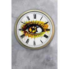 Kasva Concept Hediyelik 40 cm Eskitme Metal Göz Duvar Saati