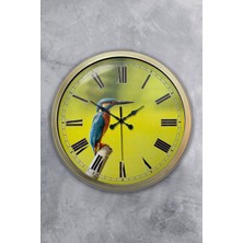 Kasva Concept 40 cm Eskitme Metal Kuşlu Duvar Saati