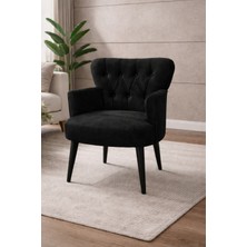 Kayser Home Modern Babyface Kumaş Berjer Koltuk – Ahşap Siyah Ayaklı |siyah