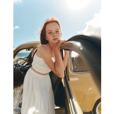 Marks & Spencer %100 Pamuklu Büzgülü Bardot Crop Üst (6–16 Yaş)