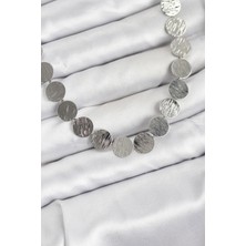 Skygo Yuvarlak Plaka Model Gümüş Renk Kadın Kolye - TJ-BKO10826