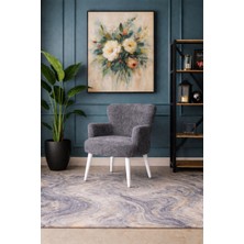 Kayser Home Welsoft Yumuşak Kumaş Modern Berjer Tekli Koltuk | Demonte | Ahşap Beyaz Ayaklı | Kırçıllı