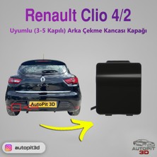 AutoPit 3D Renault Clio 4/2 (2016-2019 ) Uyumlu Arka Tampon Çeki Demiri Kapağı