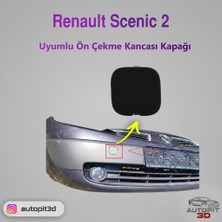AutoPit 3D Renault Scenic 2 (2003-2006) Uyumlu Ön Tampon Çeki Demiri Kapağı