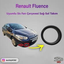 AutoPit 3D Renault Fluence (2009-2014) Uyumlu Sis Farı Çerçevesi Sağ-Sol Takım