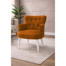 Kayser Home Modern Babyface Kumaş Berjer Koltuk – Ahşap Beyaz Ayaklı | Bakır