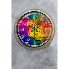 Kasva Concept Hediyelik 40 cm Eskitme Metal Color Duvar Saati