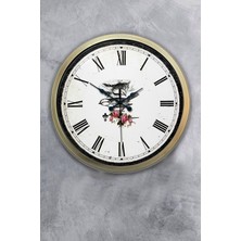 Kasva Concept Hediyelik 40 cm Eskitme Metal Kuşlu Duvar Saati