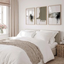 Pam Studio Bej Siyah Soyut 3’lü Tablo Seti - Modern Minimal Duvar Dekoru Ev Ofis Poster