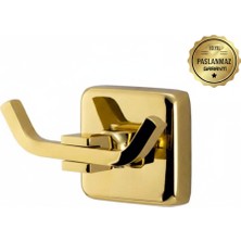 Premium Pirinç Doğa 2li Askılık,bornozluk Gold