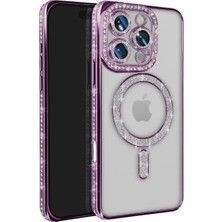 Eco Port Iphone 16 Pro Max Kılıf Joke Simli Magneticsafe Kılıf - Derin Mor