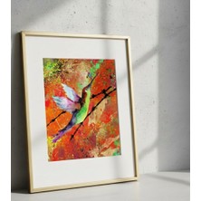 Eşya Dünyası Renkli Özgürlük - Modern Sanat Kare Poster 50X50 cm Dijital Kolaj Duvar Dekoru