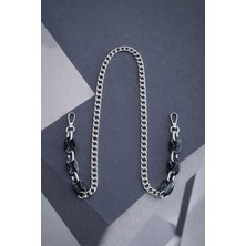 Nildenhobim 110 cm Çanta Askı Zinciri – Akrilik Halkalı, Yaylı Kancalı, Deri ve Örgü Çanta Uyumlu (Gümüş Renk )