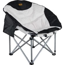 Katlanır Kamp Piknik Sandalyesi - Madfox Moonchair Deluxe - Siyah/gri - 547212 - Taşıma Çantalı