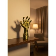 Sanatsal El Formu Heykel Altın Yeşil Tasarım Hediyelik Dekor