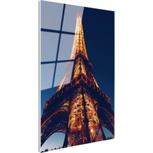 Tablofest Tamperli Gerçek Cam Tablo Eyfel Kulesi Demir Yapı Detayı Şehir Mimari Tablo Duvar Dekoru