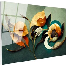 Tablofest Tamperli Gerçek Cam Tablo Organik Çiçek Formları Çiçek Tablosu Duvar Dekoru