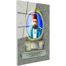 Tablofest Tamperli Gerçek Cam Tablo Sultan Iı Abdülhamid Portresi Osmanlı Tablosu Duvar Dekoru
