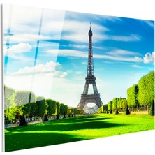 Tablofest Tamperli Gerçek Cam Tablo Eyfel Kulesi Champ De Mars Parkı Şehir Mimari Tablo Duvar Dekoru