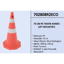 Zeplin Pe Trafik Konisi | Pvc Ağırlıklı – Reflektifsiz – 75 cm