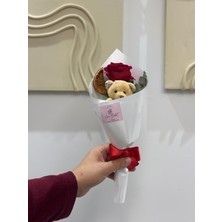 Güngör Hediyelik Kırmızı Kadife Tek Gül Çiçek Buketi|sevgiliye Hediye|8 Mart Hediye|solmayan Çiçek