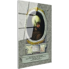 Tablofest Tamperli Gerçek Cam Tablo Sultan Birinci Bayezid Tarihi Portre Osmanlı Tablosu Duvar Dekoru