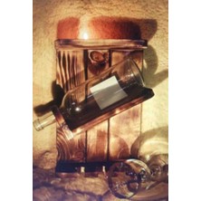 Pagus Ahşap Rustik Şaraplık Mumluklu