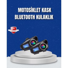LCD Ekranlı Bluetooth Kask Kulaklığı Fm Radyo ve Sd Kart Girişli