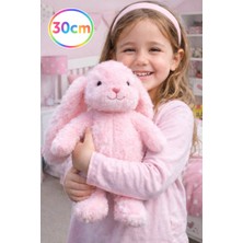 Toyfest 30 cm Uzun Kulaklı Pembe Peluş Tavşan – Yumuşak Uyku Arkadaşı, Bebek ve Çocuk Oyuncağı