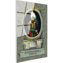 Tablofest Tamperli Gerçek Cam Tablo Osman Gazi Han Padişah Portresi Osmanlı Tablosu Duvar Dekoru