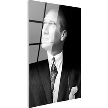 Tablofest Tamperli Gerçek Cam Tablo Atatürk Desenli Kravat Atatürk Tablosu Duvar Dekoru