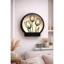 Printanomi Lale Temalı LED Işıklı Dekoratif Tablo