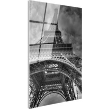 Tablofest Tamperli Gerçek Cam Tablo Paris Eyfel Kulesi Taban Mimarisi Şehir Mimari Tablo Duvar Dekoru