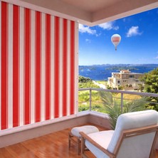 Taç Su Geçirmez Balkon Perdesi – Kornişli & Bağcıklı Branda En×boy Balkon Branda Perde