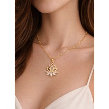 ShellWetr Kadın Kolye Zarif Lotus Kolye Kadın Altın Kaplama Kolye Alınacak En Özel Hediye