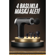 Profesyonel Masaj Tabancası Sporcu Masaj Aleti 4 Başlıklı Şarjlı Titreşimli