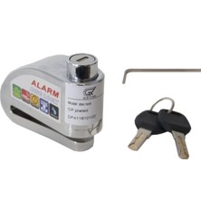 Nexgen Alarmlı Motosiklet Disk Kilidi 110 Desibel Krom Bisiklet Scooter Alarmlı Disk Kilidi RSKDG34-MCHD