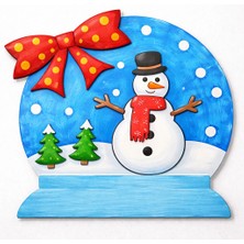 Kidewo Yılbaşı Kar Küresi Kardan Adam Ahşap Boyama Etkinlik Eğitici Çocuk Aktivite Fırça Akrilik Kreş Okul