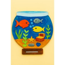 Kidewo Deniz Canlıları Akvaryum Ahşap Boyama Etkinlik Seti Eğitici Çocuk Aktivite Fırça Akrilik Kreş Okul