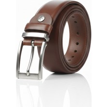 Growish GK0001 Paslanmaz Toka Eni 3,5 cm Köprülü Kahverengi Klasik Kemer