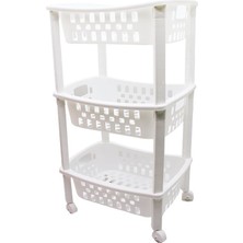 Nexgen 3 Katlı Sepet Düzenleyici  - Raf Ünitesi Tekerlekli 400X295X700MM (4887) RSGO34-MCHD