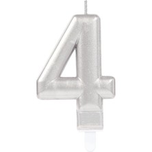 4 Rakam Mum Gümüş Renk - Lisinya