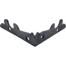 Nexgen Antika Tarz Dekoratif Pirinç Lale Köşe Gönye - Yan, 105X105 Mm, Oksit RSKDG34-MCHD