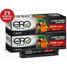 Ero Print HP CF540X - 203X | HP Color LaserJet Pro M254 Siyah Muadil Toner - 2'li Avantaj Paket
