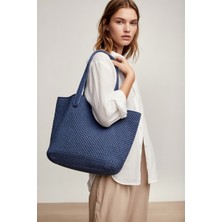 Chellomood-El Örgüsü Kadın Çanta – Lacivert Büyük Boy Günlük & Şehir Stili