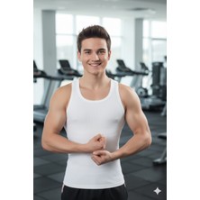 Lüx Wood Lüx Erşah Erkek %100 Pamuk Spor Kesim Ribana Atlet 6'lı Paket - Kod: 302