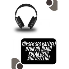 Marsilyan Kulak Üstü Kablosuz Bluetooth Kulaklık Yumuşak Süngerli Sd Kart Girişli