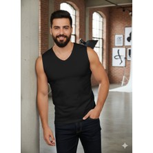 Lüx Wood Lüx Erşah 504 V Yaka Pamuklu Likralı Sıfır Kol 6'lı Avantaj Paketi